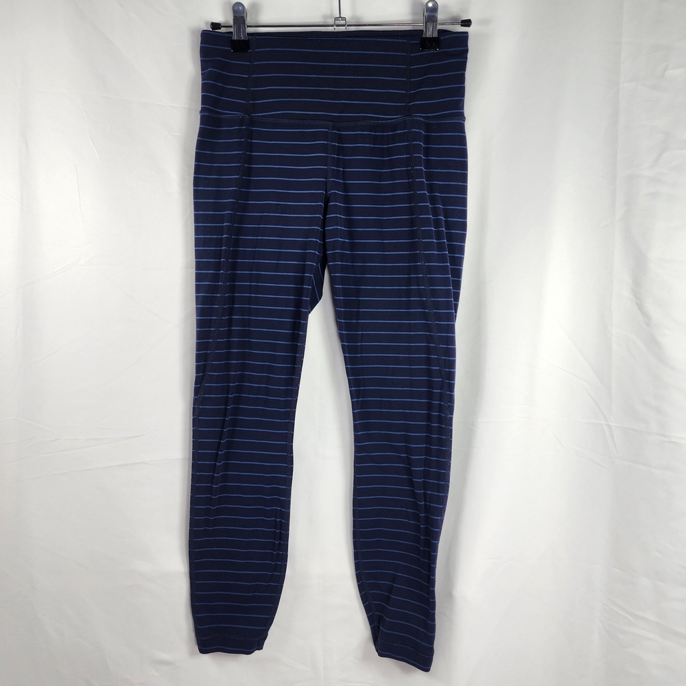 Athleta Womens Leggings Pants Striped High Rise Stretch Slim Activewear Small